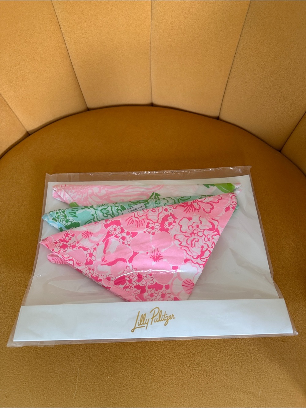 Lilly Pulitzer Pink & Green Floral Hair Scarves